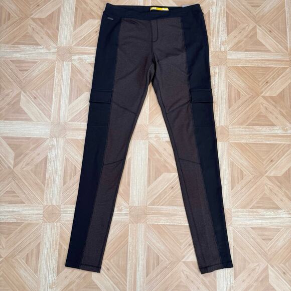 Lole Brown/Brown Two Tone Pull On Leggings Womens Medium Mid Rise Elastic Waist - Picture 2 of 10